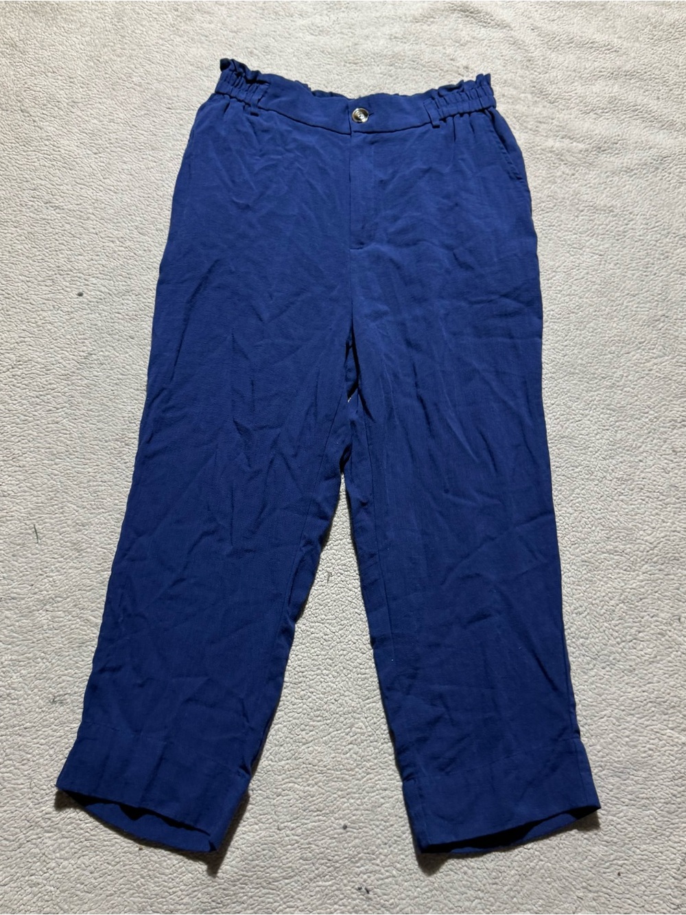 Halara Pants Womens 6 Navy Blue Stretch High Waisted Relaxed Fit Summer 28x23